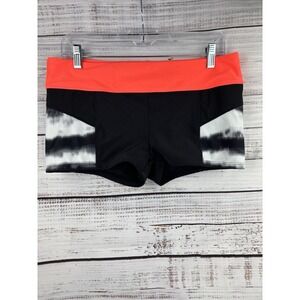 Athleta athletic surf‎ Swim shorts black White Orange sz Large wide waist band
